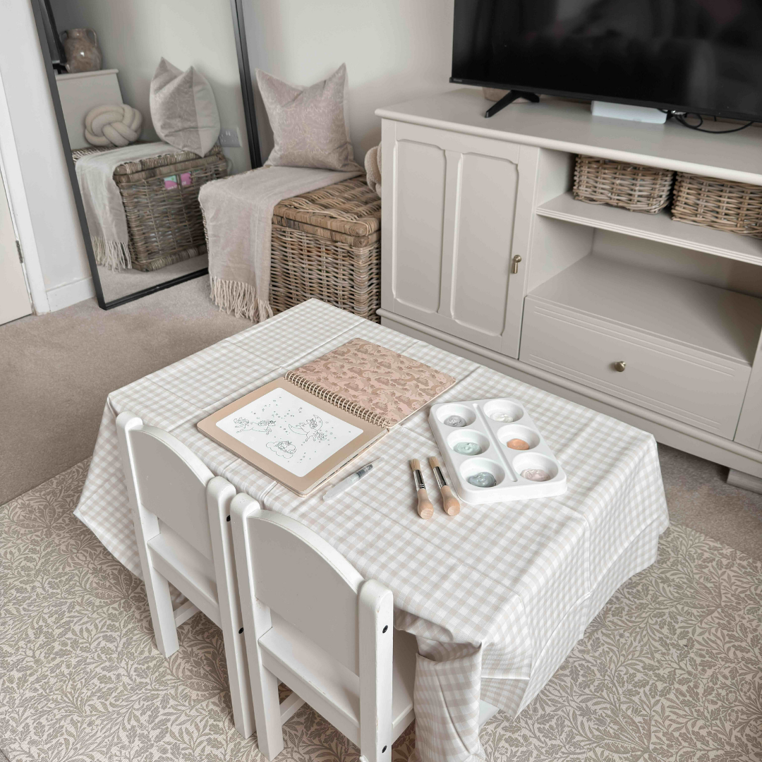 Mabel & Fox - Splash Mat - Beige Gingham - Mabel & Fox