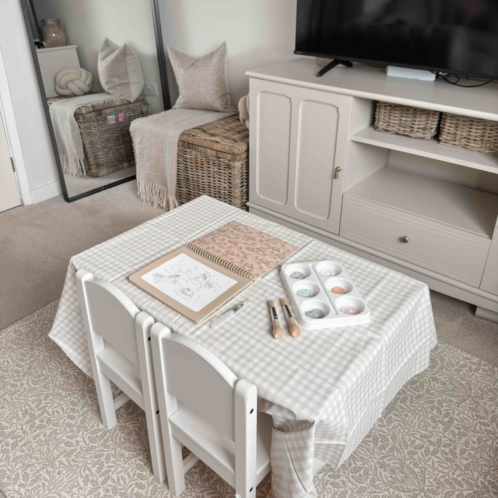 Mabel & Fox - Splash Mat - Beige Gingham - Mabel & Fox