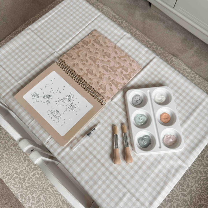 Mabel & Fox - Splash Mat - Beige Gingham - Mabel & Fox