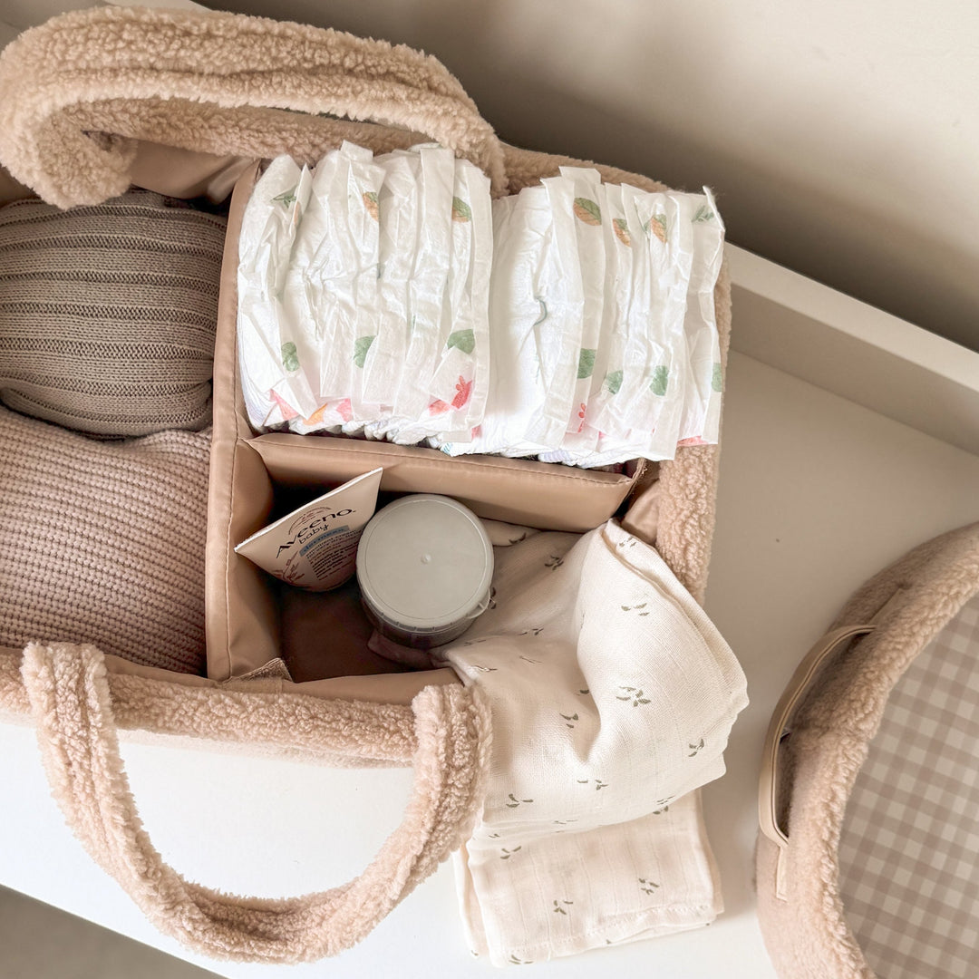 Mabel & Fox - Teddy Nappy Caddy - Biscuit - Mabel & Fox