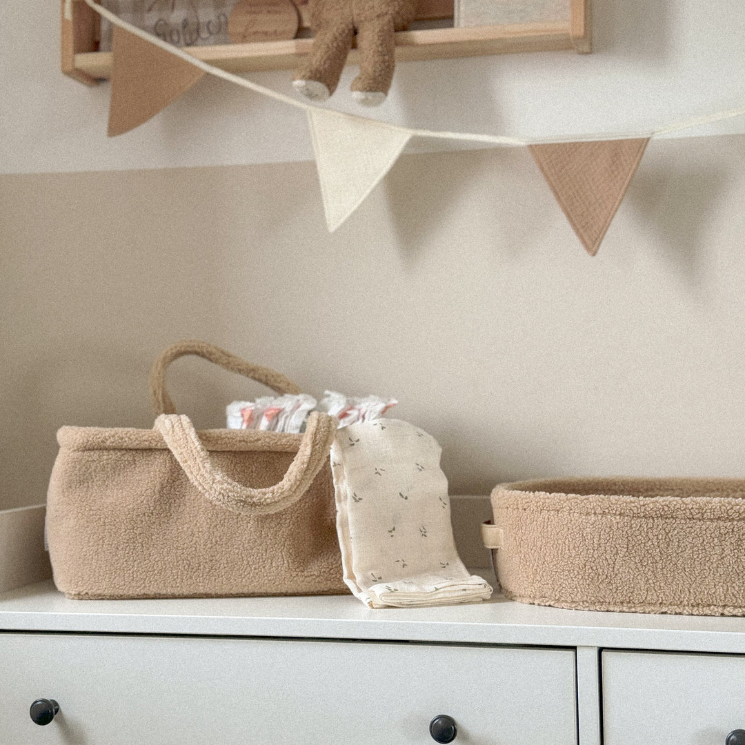 Mabel & Fox - Teddy Nappy Caddy - Biscuit - Mabel & Fox