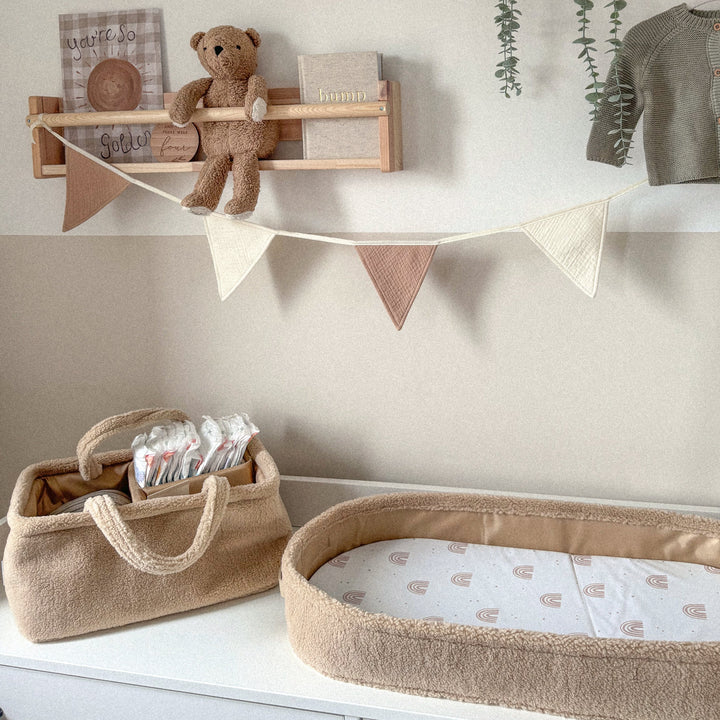 Mabel & Fox - Teddy Nappy Caddy - Biscuit - Mabel & Fox
