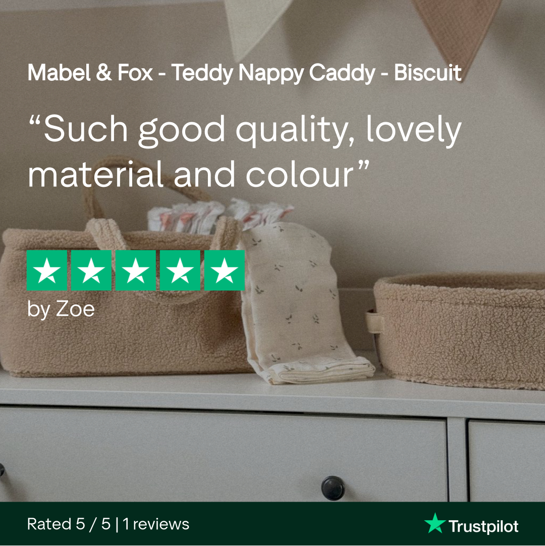 Mabel & Fox - Teddy Nappy Caddy - Biscuit - Mabel & Fox