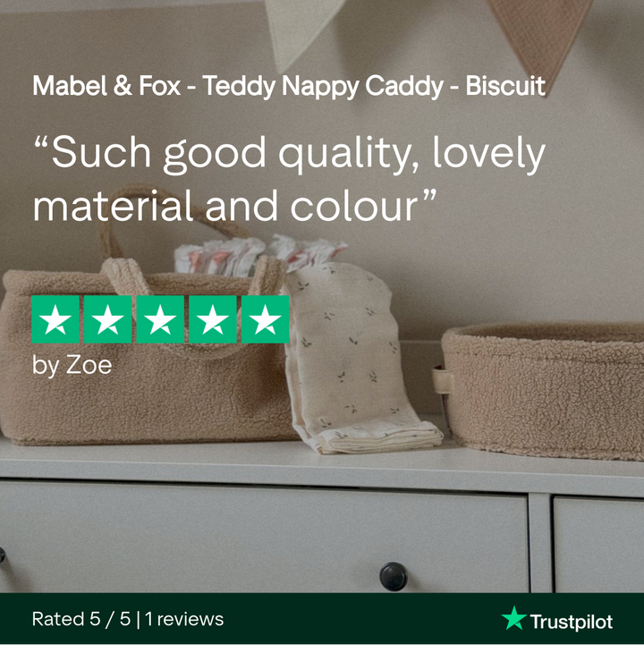 Mabel & Fox - Teddy Nappy Caddy - Biscuit - Mabel & Fox