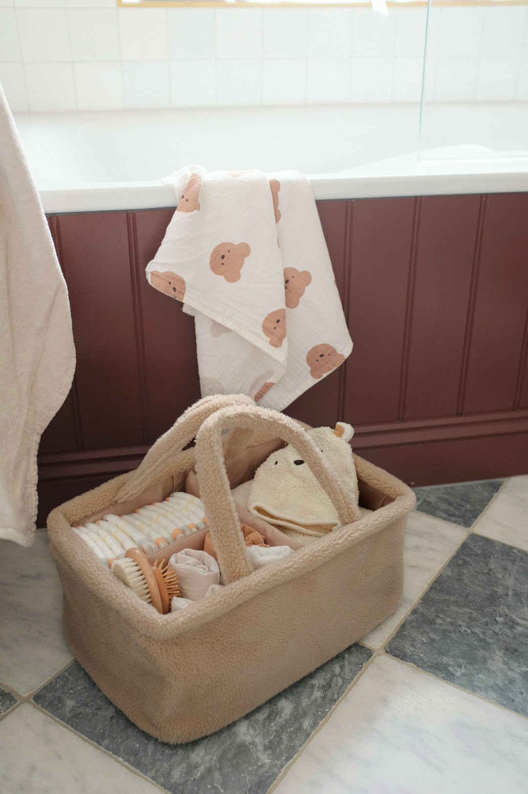 Mabel & Fox - Teddy Nappy Caddy - Oat *New Colour* - Mabel & Fox