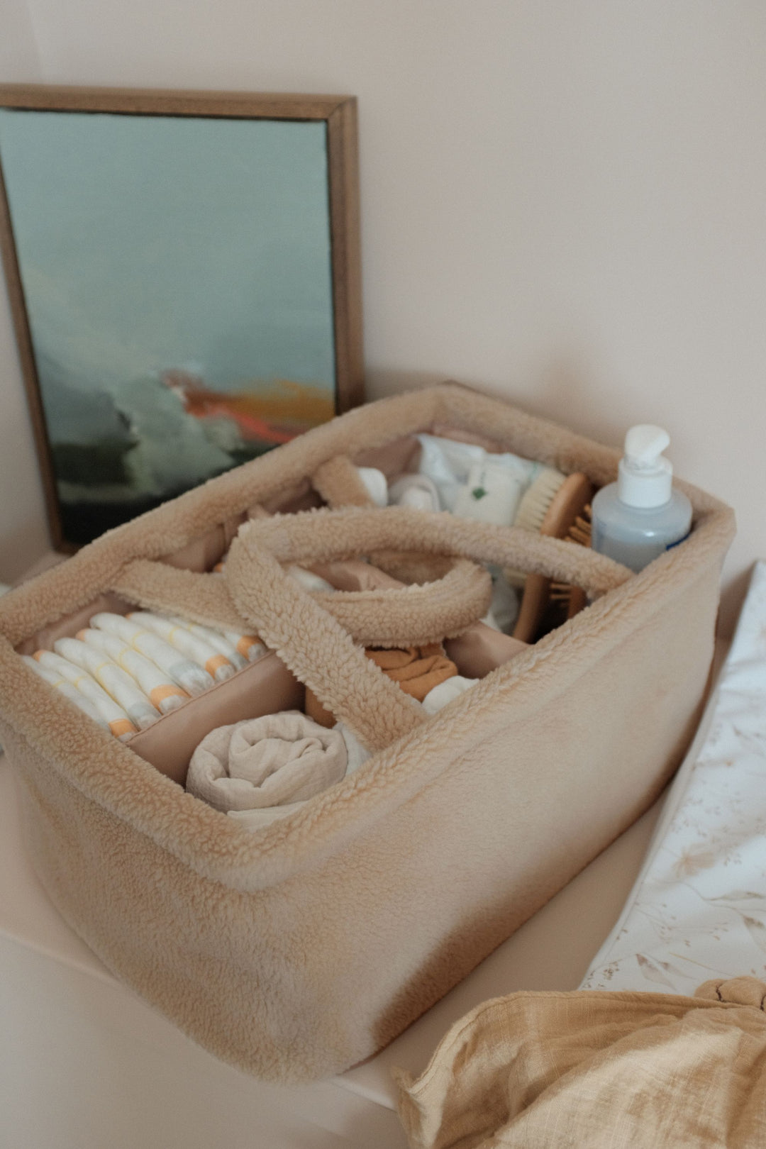 Mabel & Fox - Teddy Nappy Caddy - Oat *New Colour* - Mabel & Fox