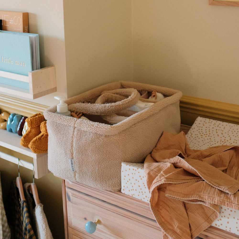 Mabel & Fox - Teddy Nappy Caddy - Oat *New Colour* - Mabel & Fox
