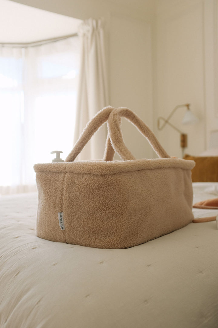 Mabel & Fox - Teddy Nappy Caddy - Oat *New Colour* - Mabel & Fox