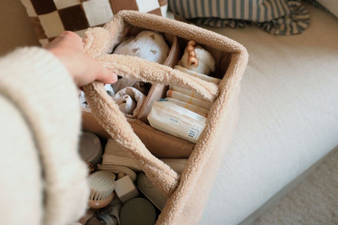 Mabel & Fox - Teddy Nappy Caddy - Oat *New Colour* - Mabel & Fox
