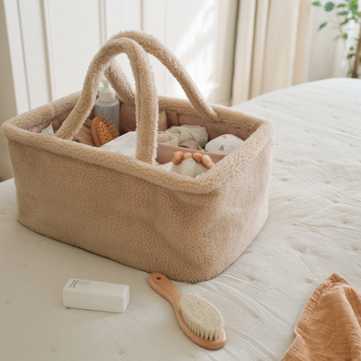 Mabel & Fox - Teddy Nappy Caddy - Oat *New Colour* - Mabel & Fox