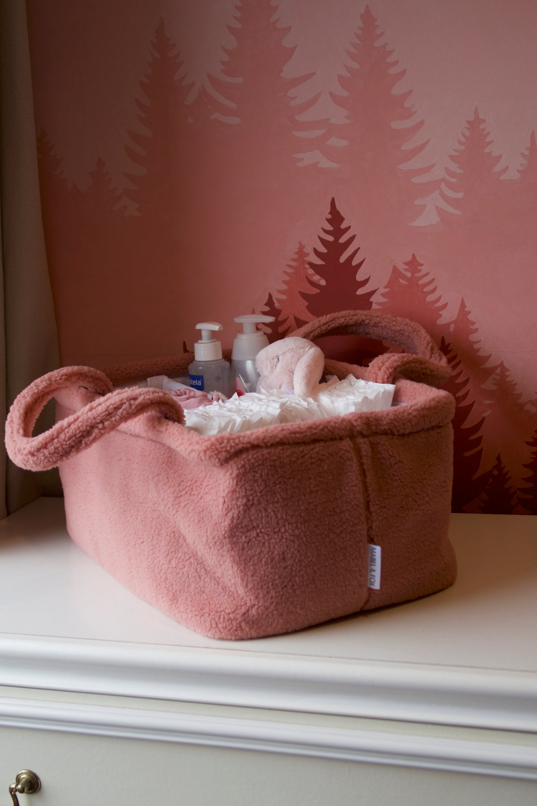 Mabel & Fox - Teddy Nappy Caddy - Rose Pink - Mabel & Fox