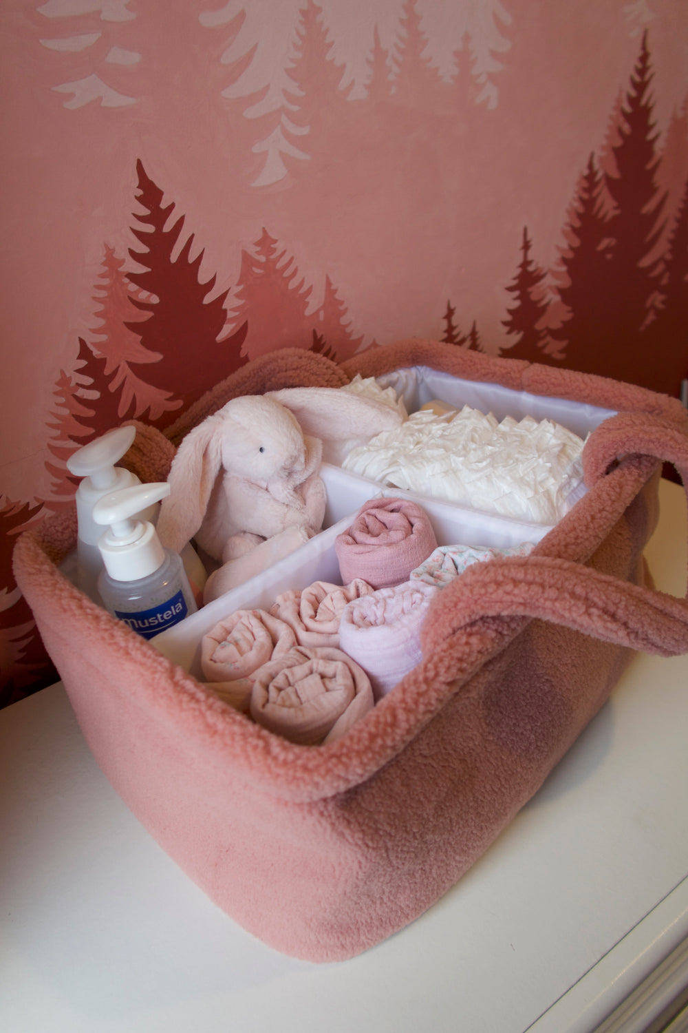 Mabel & Fox - Teddy Nappy Caddy - Rose Pink - Mabel & Fox