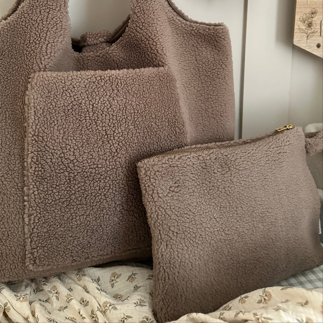 Mabel & Fox - Teddy Pouch - Ash Brown - Mabel & Fox