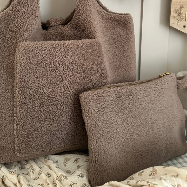 Mabel & Fox - Teddy Pouch - Ash Brown - Mabel & Fox
