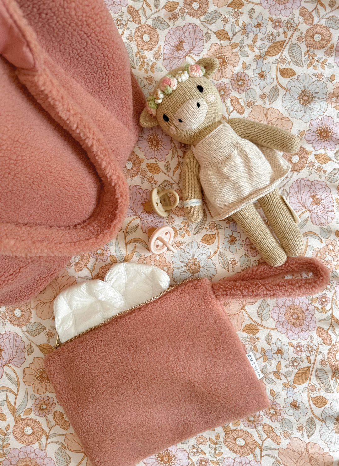Mabel & Fox - Teddy Pouch - Rose Pink - Mabel & Fox