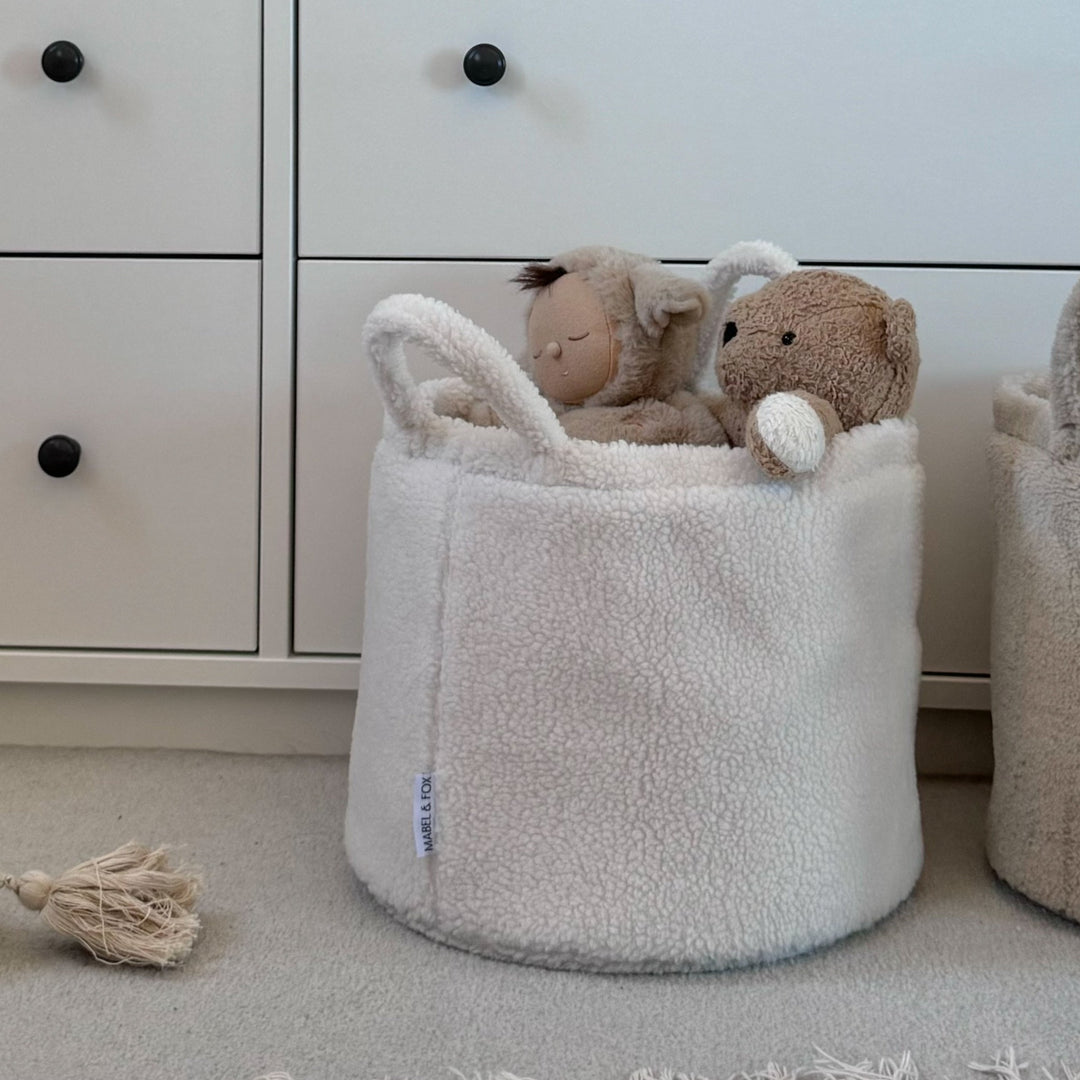 Mabel & Fox - Teddy Storage Basket - Milk - Mabel & Fox