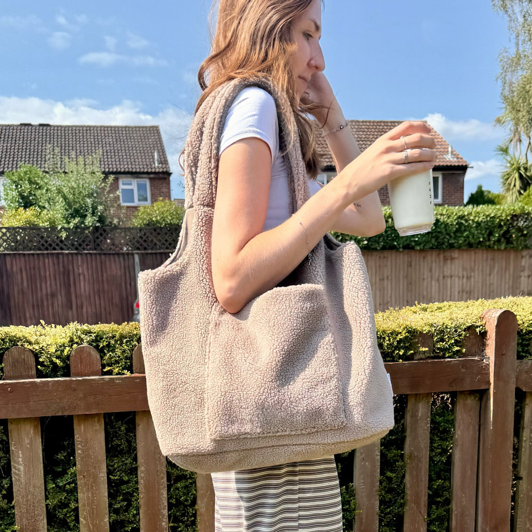 Mabel & Fox - Teddy Tote Bag - Ash Brown - Mabel & Fox
