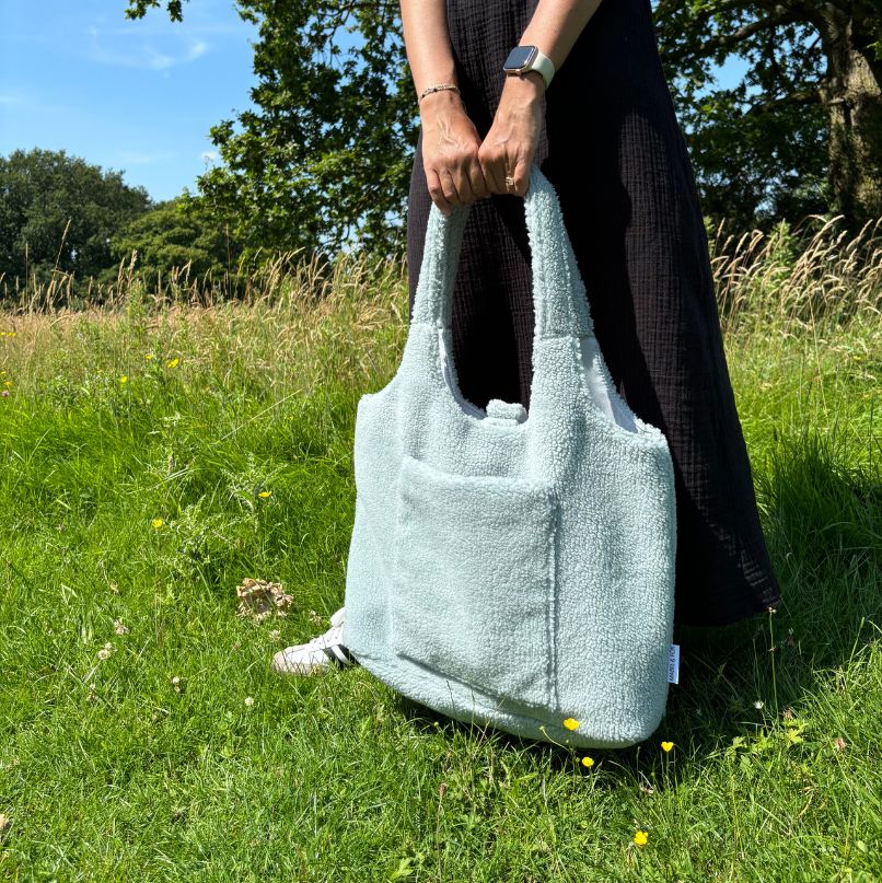 Mabel & Fox - Teddy Tote Bag - Ice Blue - Mabel & Fox