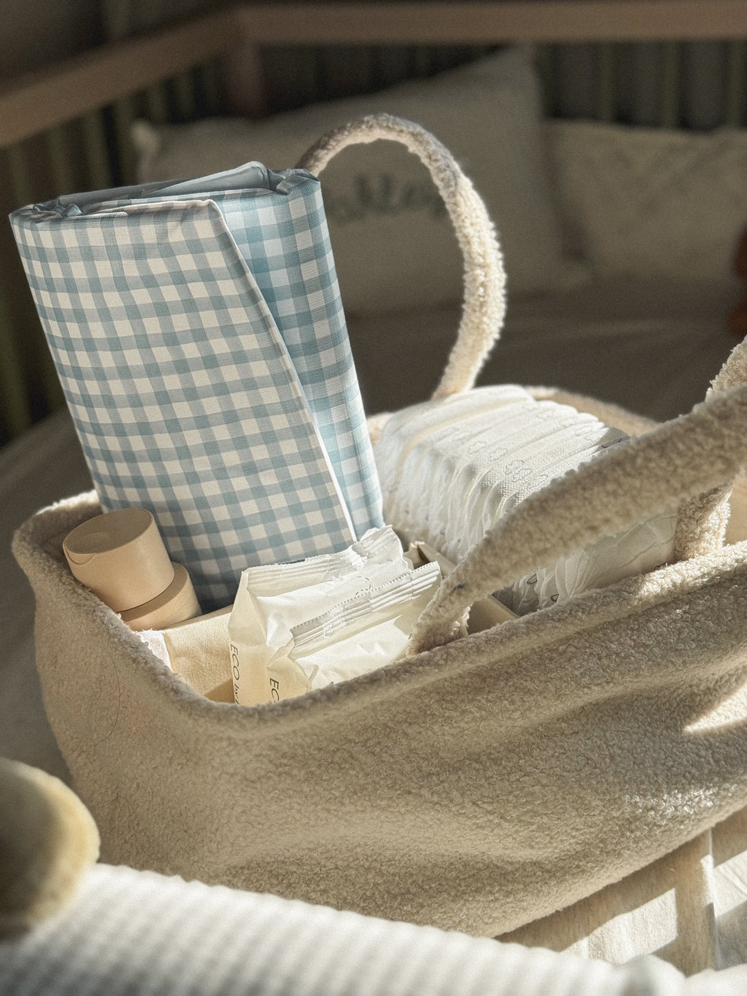 Mabel & Fox - Travel Changing Mat - Blue Gingham - Mabel & Fox