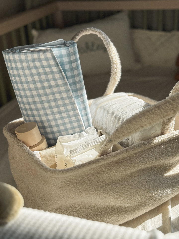 Mabel & Fox - Travel Changing Mat - Blue Gingham - Mabel & Fox