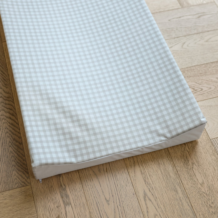 Mabel & Fox - Wedge Baby Changing Mat - Beige Gingham - Mabel & Fox