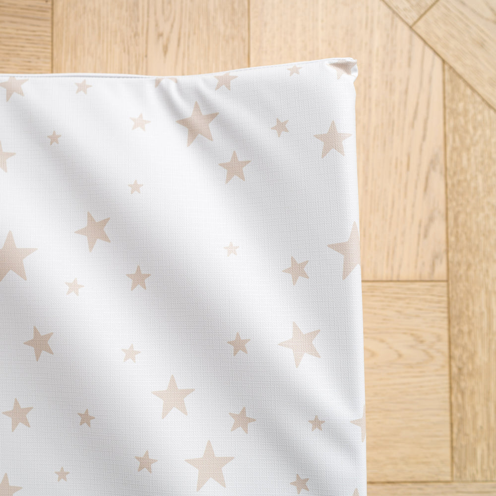 Mabel & Fox - Wedge Baby Changing Mat - Beige Stars - Mabel & Fox