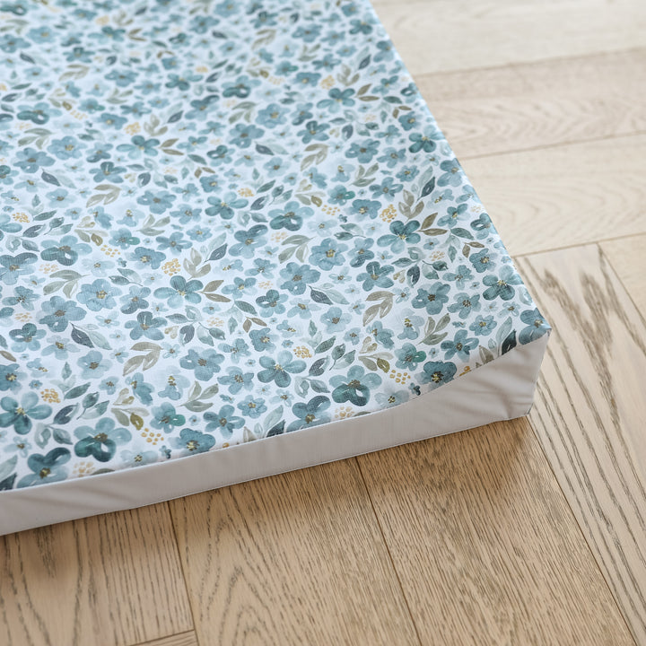 Mabel & Fox - Wedge Baby Changing Mat - Blue Blossom - Mabel & Fox