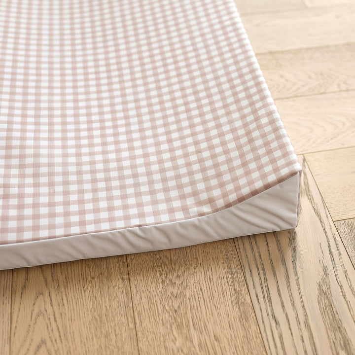 Mabel & Fox - Wedge Baby Changing Mat - Blush Gingham - Mabel & Fox