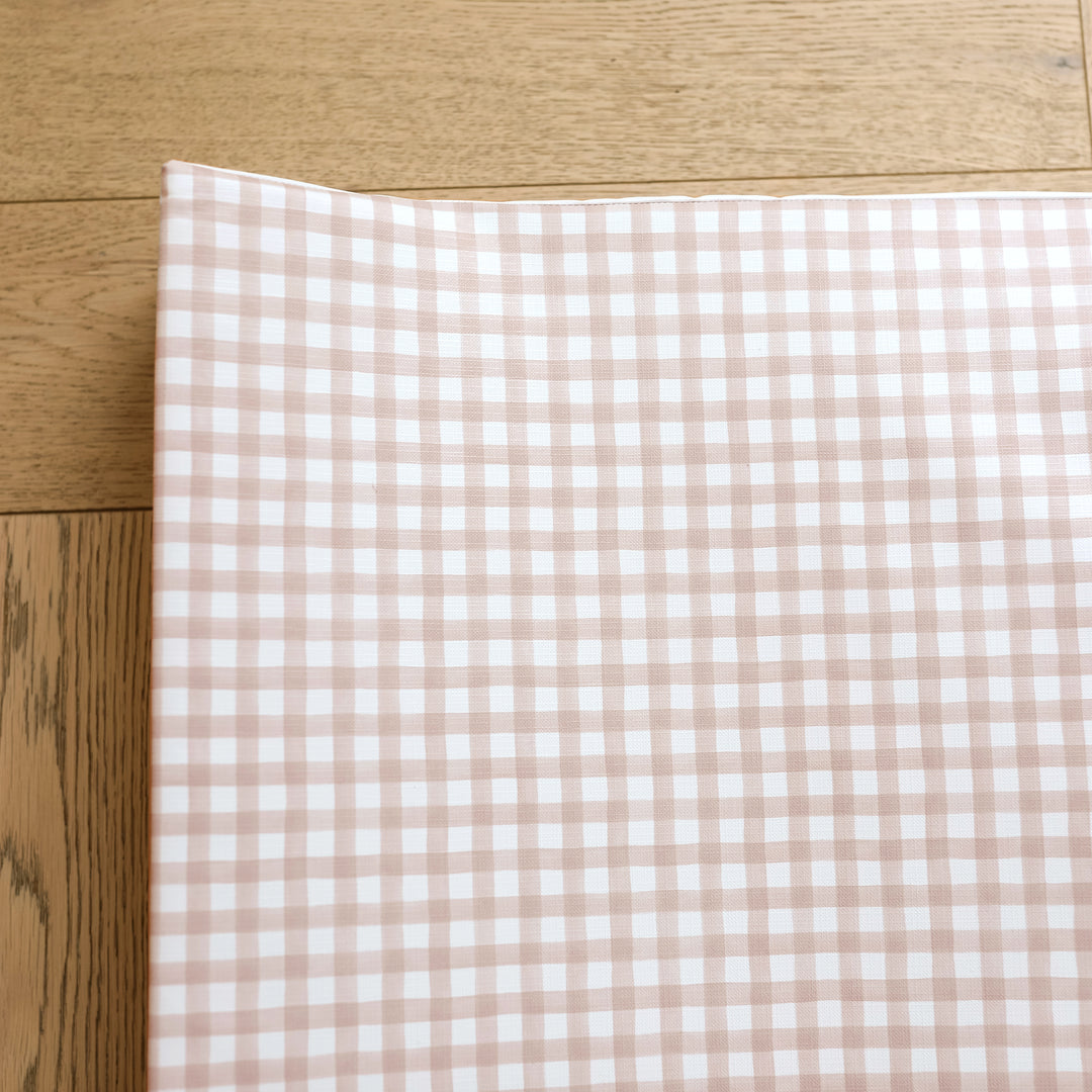 Mabel & Fox - Wedge Baby Changing Mat - Blush Gingham - Mabel & Fox
