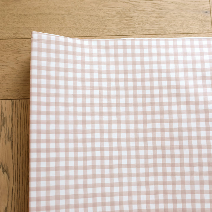 Mabel & Fox - Wedge Baby Changing Mat - Blush Gingham - Mabel & Fox