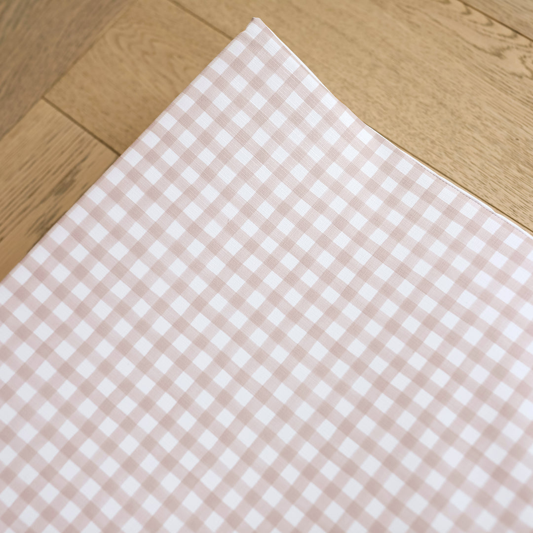 Mabel & Fox - Wedge Baby Changing Mat - Blush Gingham - Mabel & Fox