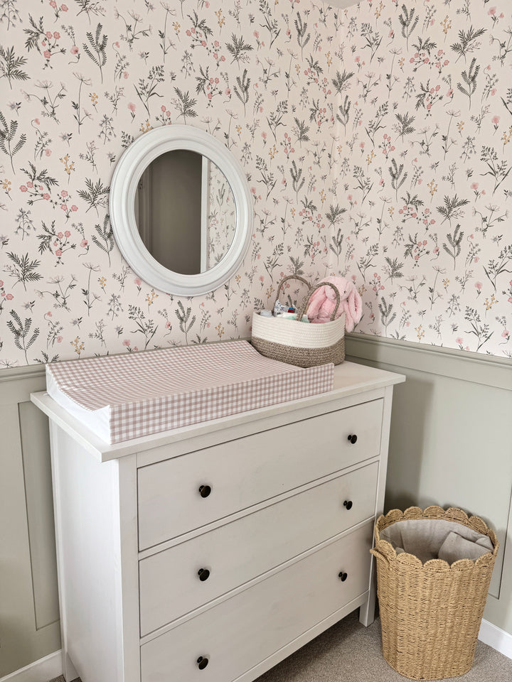 Mabel & Fox - Wedge Baby Changing Mat - Blush Gingham - Mabel & Fox