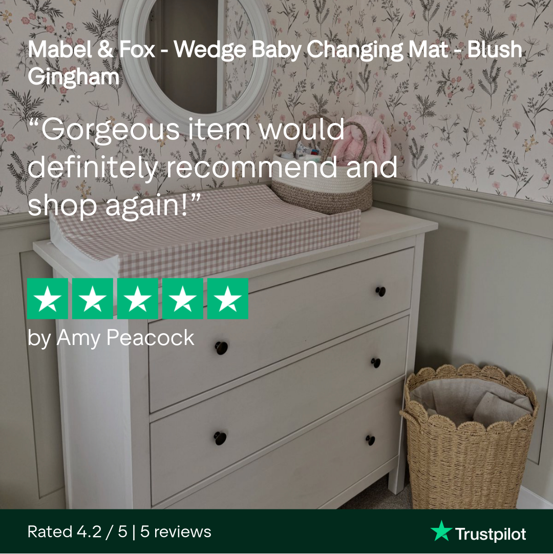 Mabel & Fox - Wedge Baby Changing Mat - Blush Gingham - Mabel & Fox