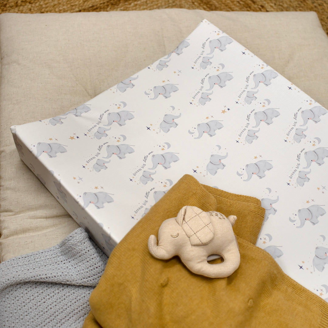 Mabel & Fox - Wedge Baby Changing Mat - Elephants - Mabel & Fox