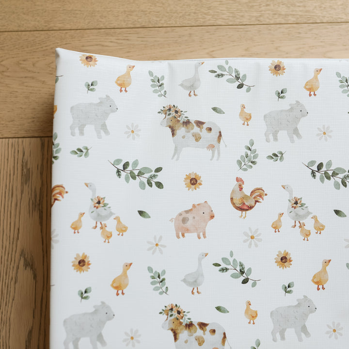 Mabel & Fox - Wedge Baby Changing Mat - Farmyard Animals - Mabel & Fox