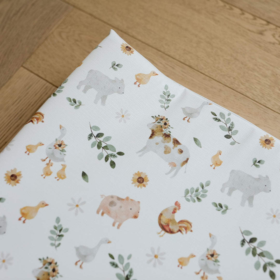 Mabel & Fox - Wedge Baby Changing Mat - Farmyard Animals - Mabel & Fox