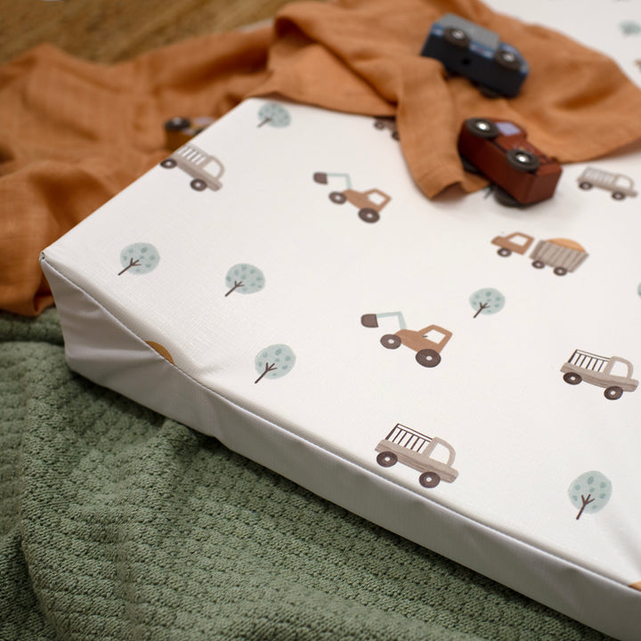 Mabel & Fox - Wedge Baby Changing Mat - Little Wheels - Mabel & Fox