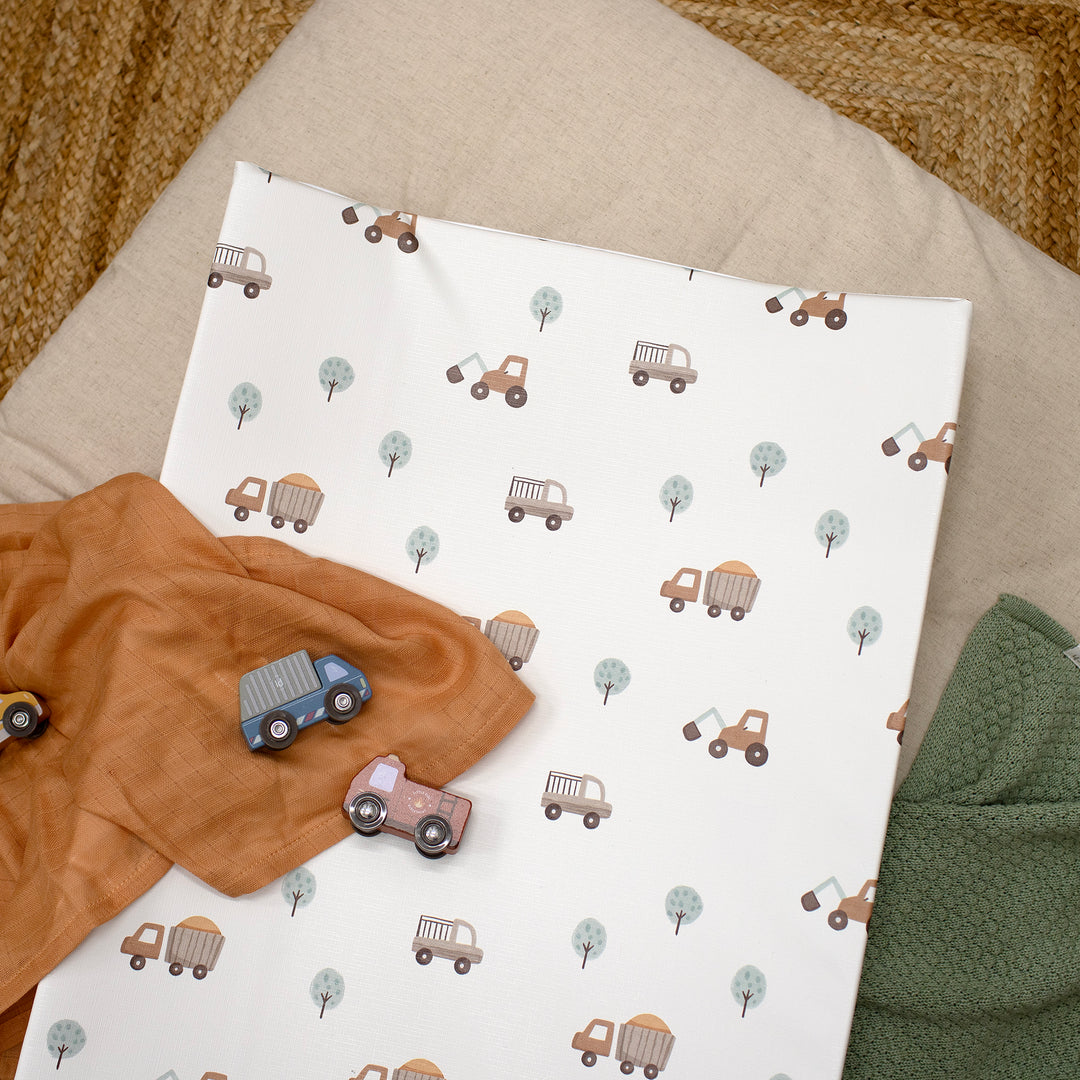 Mabel & Fox - Wedge Baby Changing Mat - Little Wheels - Mabel & Fox