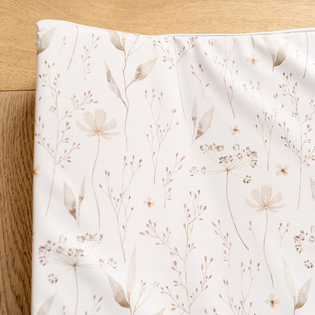 Mabel & Fox - Wedge Baby Changing Mat - Natural Wildflowers - Mabel & Fox