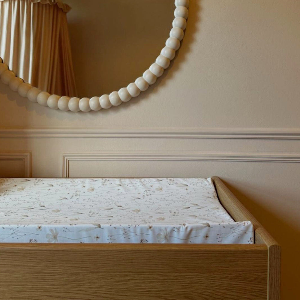 Mabel & Fox - Wedge Baby Changing Mat - Natural Wildflowers - Mabel & Fox