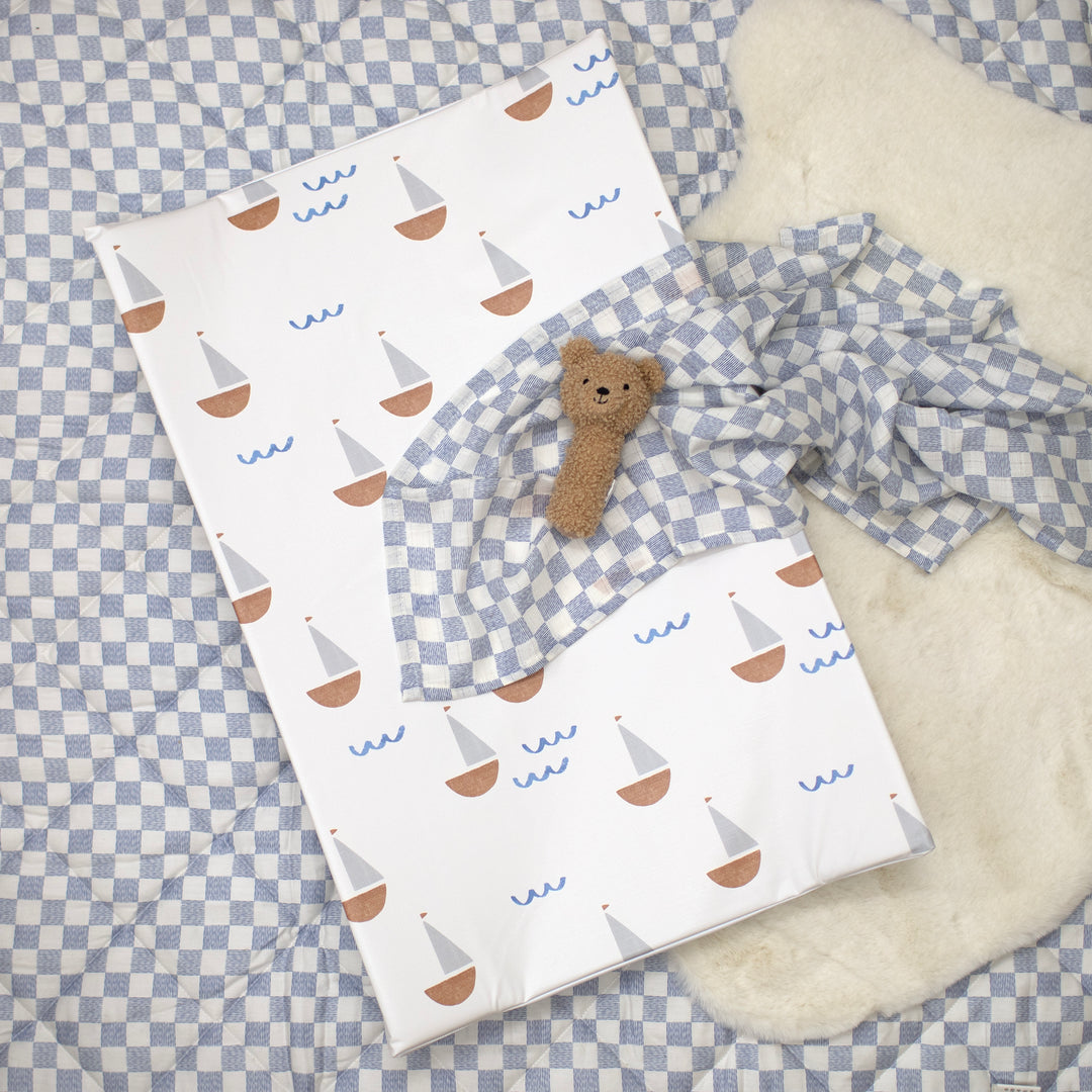 Mabel & Fox - Wedge Baby Changing Mat - Sail Away - Mabel & Fox