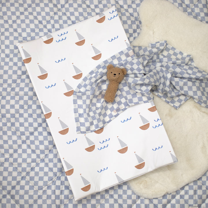 Mabel & Fox - Wedge Baby Changing Mat - Sail Away - Mabel & Fox