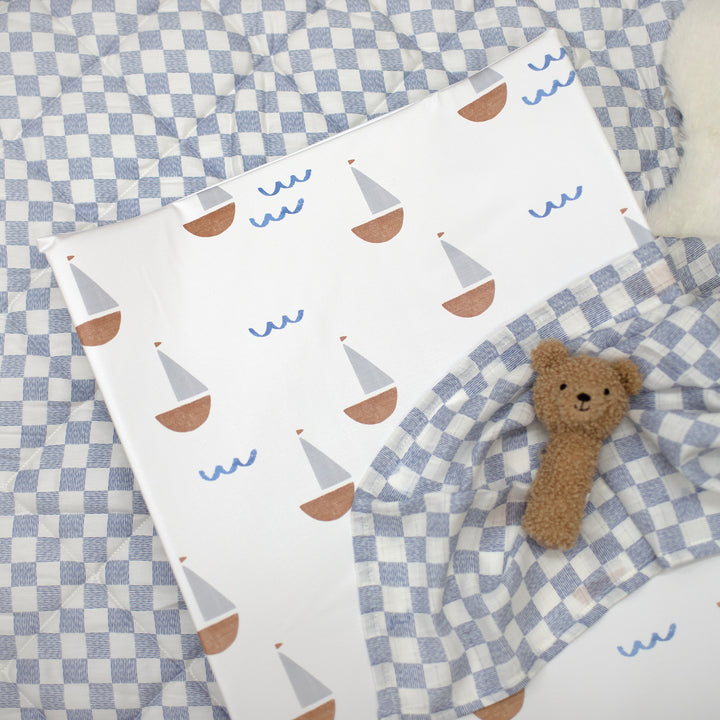Mabel & Fox - Wedge Baby Changing Mat - Sail Away - Mabel & Fox
