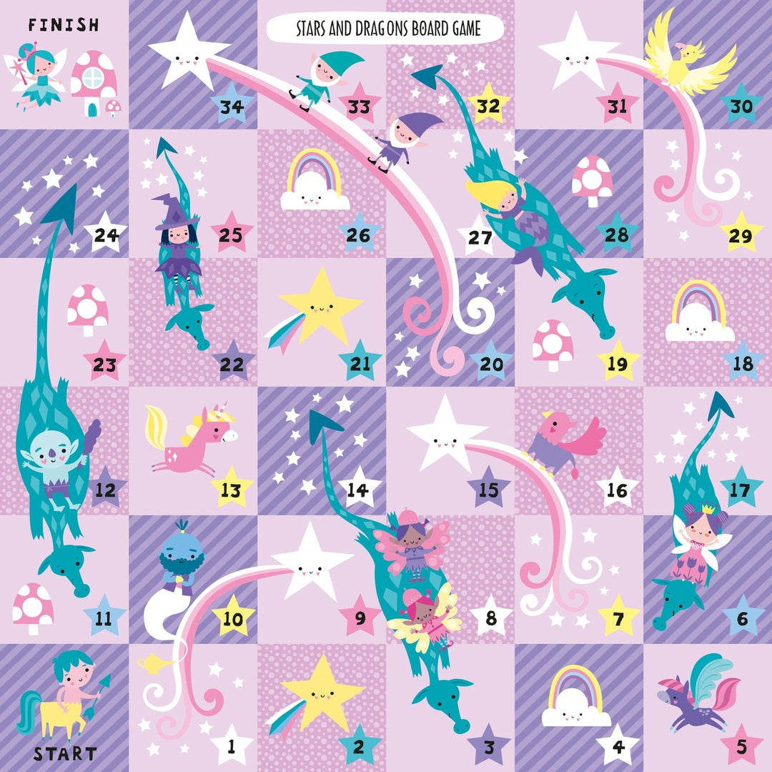 Magical Creatures Board Game Set - Includes 2 Games and Activity Book - Mabel & Fox