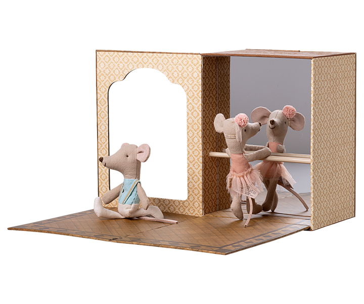 Maileg – Ballet Mice in Dance Studio - Little Sister & Brother - Mabel & Fox