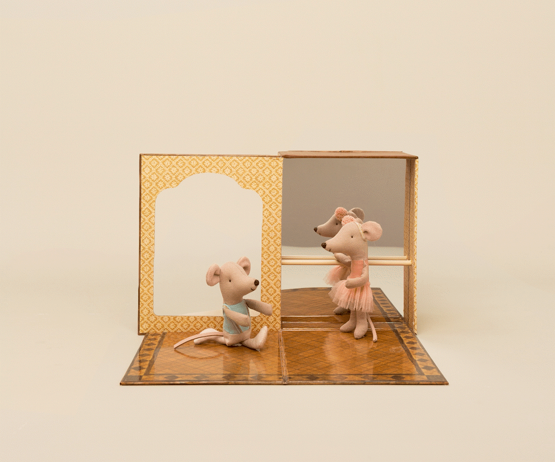 Maileg – Ballet Mice in Dance Studio - Little Sister & Brother - Mabel & Fox