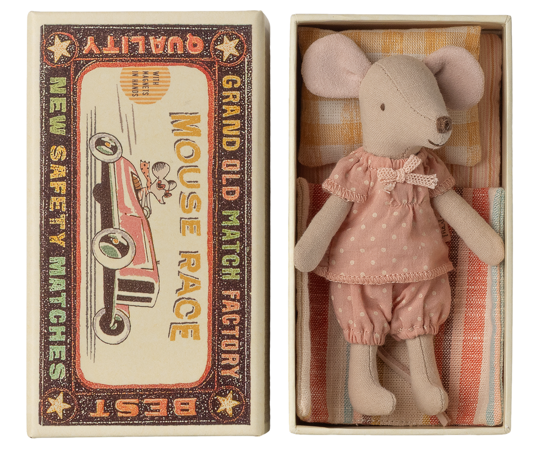 Maileg – Big Sister Mouse in Matchbox - Pink - Mabel & Fox