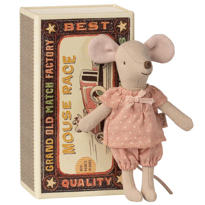Maileg – Big Sister Mouse in Matchbox - Pink - Mabel & Fox