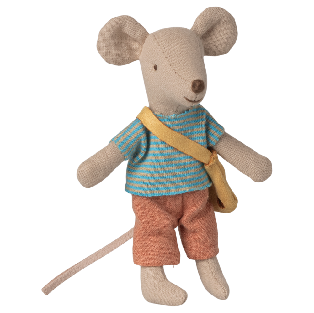 Maileg - Little Brother Mouse with Bag - Mabel & Fox
