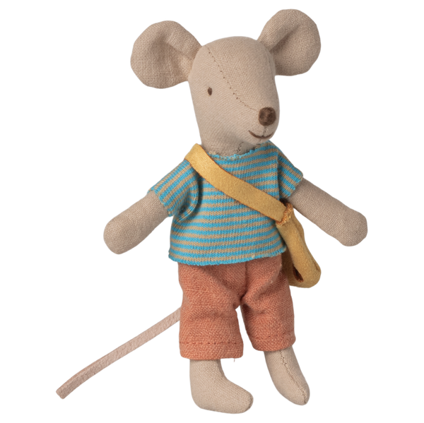 Maileg - Little Brother Mouse with Bag - Mabel & Fox